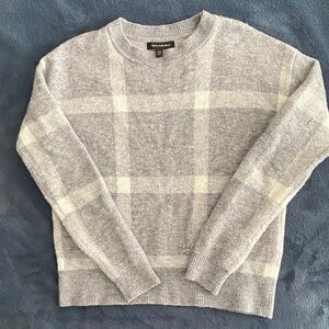Banana Republic Light Gray Checkered Crewneck Sweater